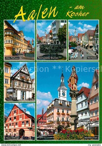 Aalen Rathaus Brunnen Marktplatz Touristinfo Haus Aisslinger