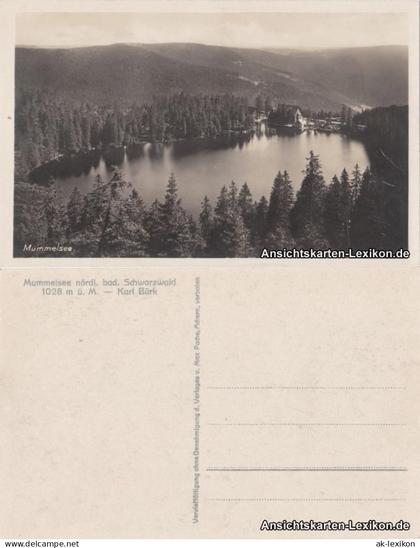 Ansichtskarte Achern Mummelsee nördl. bad. Schwarzwald 1933