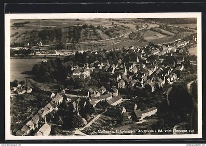 AK Adelsheim i. Bd., Ortsansicht vom Flugzeug aus