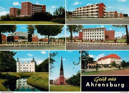 Ahrensburg Hoch und Wohnhaeuser Schloss Kirche