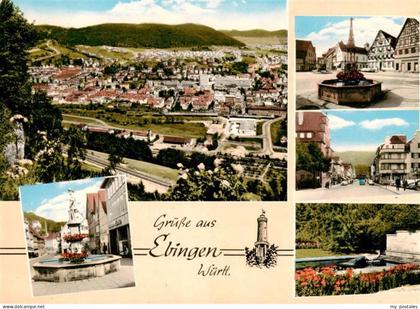 Ebingen Albstadt Panorama Stadtzentrum Brunnen