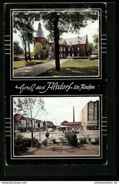 AK Alsdorf /Kr. Aachen, Ortsansicht mit Gebäuden