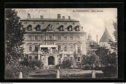AK Altdöbern, Gräfliches Schloss mit Vorgarten