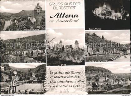 Altena Lenne Burg Altena Teilansichten Lennepartie Schwimmbad Krankenhaus