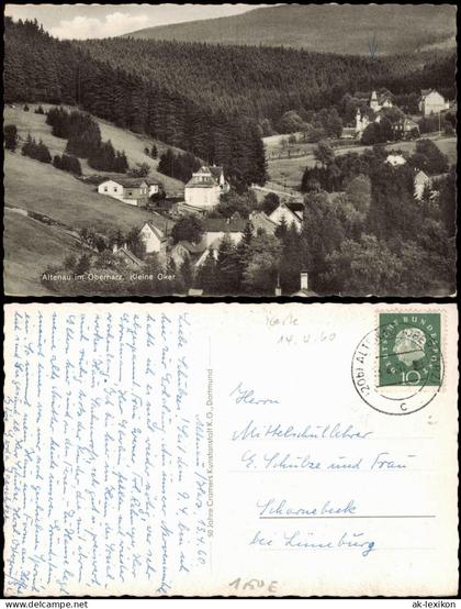 Altenau-Clausthal-Zellerfeld Panorama-Ansicht Altenau Oberharz Kleine Oker 1960