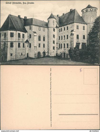 Ansichtskarte Bärenstein-Altenberg (Erzgebirge) Schloss Bärenstein 1912