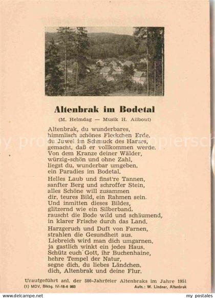 Altenbrak Harz Gedicht