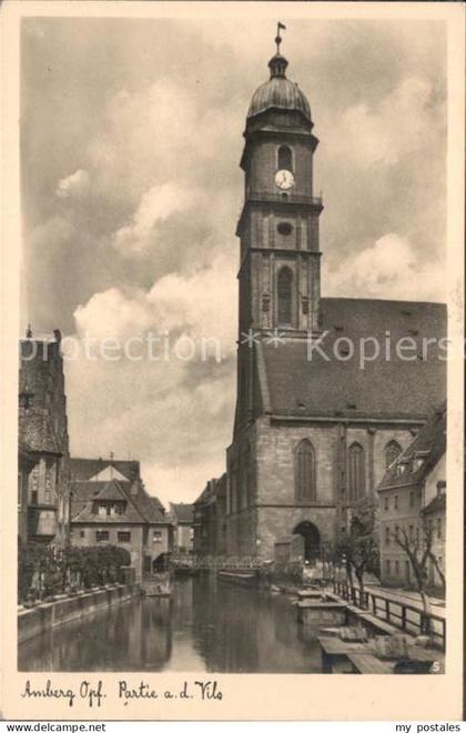 Amberg Oberpfalz Partie an der Vils St Martin Basilika