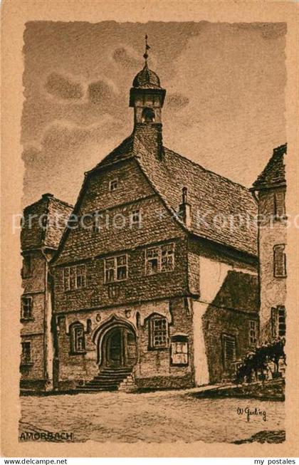 Amorbach Miltenberg Rathaus Kuenstlerkarte