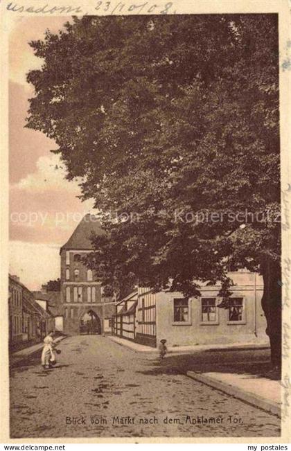 Anklam Mecklenburg-Vorpommern Marktblick mit Anklamer Tor