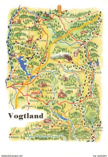 Auerbach Vogtland Sachsen Landkarte Vogtland Reichenbach Oelsnitz Muldenberg Aue