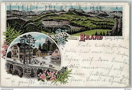 01848 O8352 Brand b Hohnstein, Sächs Schweiz 1904 Lithographie - 13048263
