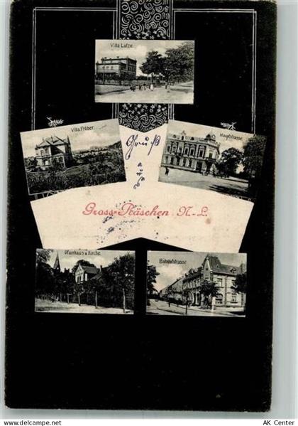 01983 O7805 Großräschen 1906 - Bahnhofstraße Pfarrhaus Kirche Villa Lütz... - 13570431