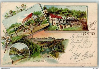02625 O8601 Oehna b Bautzen 1903 Gebrauchsspuren Gasthaus Garten m. Colo... - 13438765