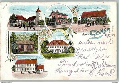 02999 O7706 Lohsa 1901 Lithographie Schloss Blockhaus Gasthaus zum weiss... - 13569711