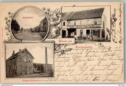 03249 O7981 Schönewalde , NL 1903 - Matktplatz Dampf-Molkerei Gasthaus B... - 13659903