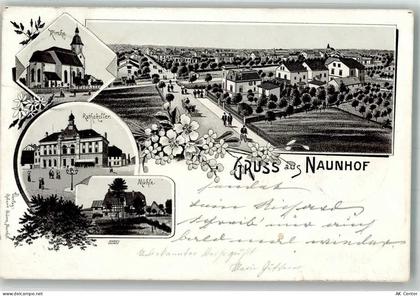 04683 O7245 Naunhof b Grimma 1900 Lithographie Mühle Ratskeller Kirche... - 13645675