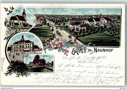 04683 O7245 Naunhof b Grimma 1900 Lithographie Ratskeller Mühle Kirche... - 13629066