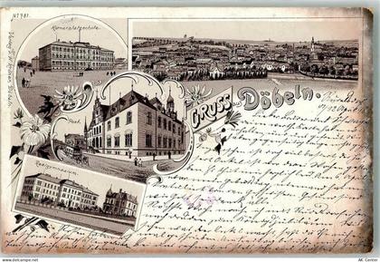 04720 O7300 Döbeln 1898 Lithographie Körnerplatzschule Post Postkutsche ... - 13636221