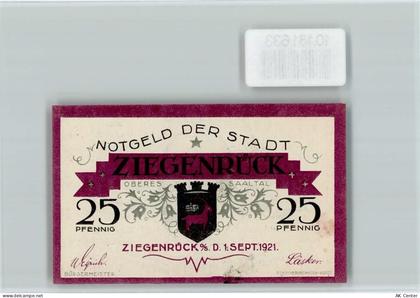 07924 O6557 Ziegenrück , Thür - Notgeld - 10181633