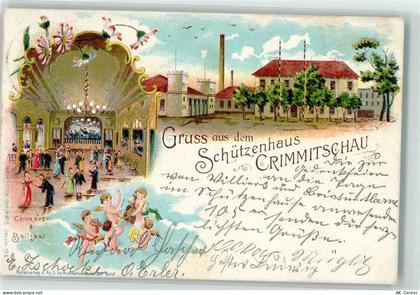 08451 O9630 Crimmitschau 1900 Lithographie Engelreigen Schützenhaus Konz... - 13629528