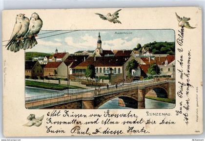 09328 O9293 Lunzenau Lithographie Muldenbrücke 1901 - 51196509