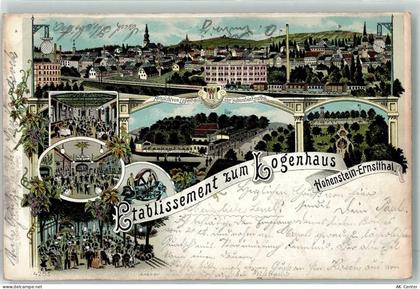 09337 O9270 Hohenstein-Ernstthal 1900 Lithographie Etablissement Zum Log... - 13618721
