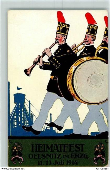 09376 O9156 Oelsnitz , Erzgeb 1914 - Heimatfest Musikgruppe Heimatfestpo... - 13602570