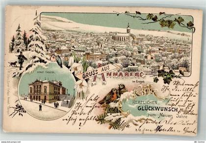 09456 O9300 Annaberg-Buchholz 1907 Winterlithographie Stadt-Theater Sing... - 13666124