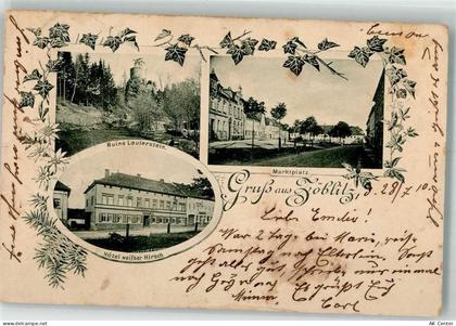 09517 O9347 Zöblitz 1910 Foto AK Ruine Lauterstein Hotel weißer Hirsch M... - 13511213