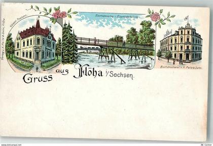 09557 O9380 Flöha Lithographie Kaiserl. Postamt Buchdruckerei Peitz & So... - 13631013