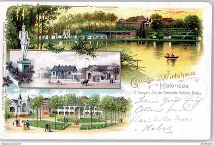 10115 W1000 Halensee Lithographie Gasthaus Saeger am Halensee - 51535038
