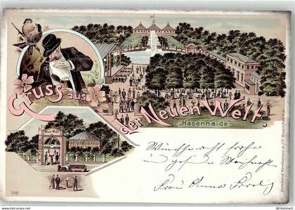 10115 W1000 Neukölln Lithographie Neue Welt A.Frölich Hasenheide Pferdes... - 51916096