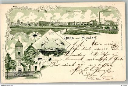10115 W1000 Rixdorf 1901 Lithographie Storchennest Böhmische Kirche Die ... - 13662565