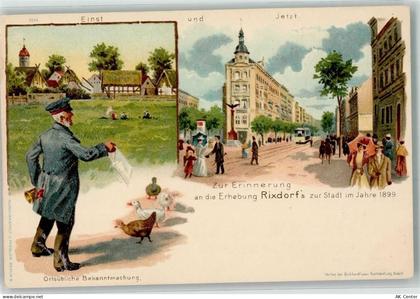 10115 W1000 Rixdorf Lithographie Erinnerung Erhebung zur Stadt 1899 Eins... - 13635536