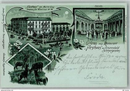 10115 W1000 Schmargendorf 1904 Lithographie Gasthaus Forsthaus am Grunew... - 13662566