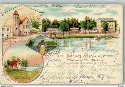 14532 O1533 Stahnsdorf 1898 Lithographie Gasthaus Weber Burg-Ruine Burgh... - 13668501