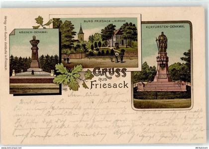 14662 O1553 Friesack 1897 Lithographie Kriegerdenkmal Burg Kurfürstenden... - 51883912