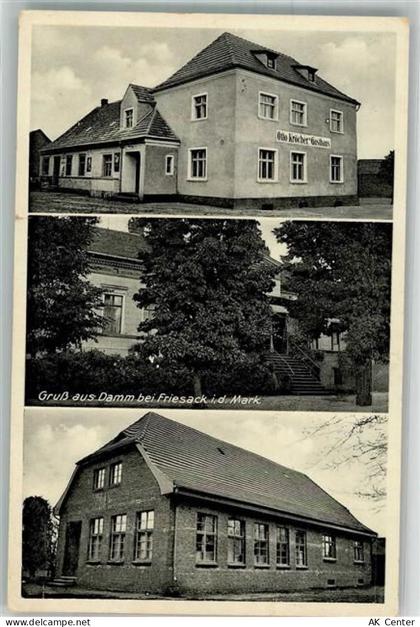 14662 O1553 Friesack - Otto Kröcher`s Gasthaus Landpost Damm über Friesa... - 13557849