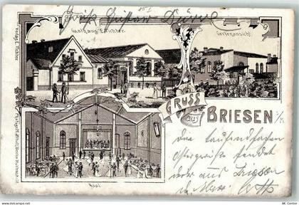 15518 O1243 Briesen Mark 1905 Gebrauchsspuren Gasthaus E. Tichler Lithog... - 13634961