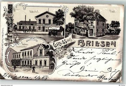 15518 O1243 Briesen Mark 1905 Lithographie Gasthaus Alter Bahnhof Post... - 13652304