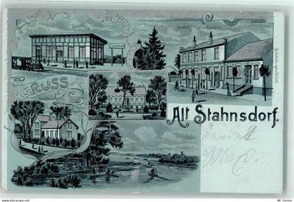 15859 O1231 Alt Stahnsdorf Lithographie Bahnhof Schule Gasthaus Fischer ... - 13627508