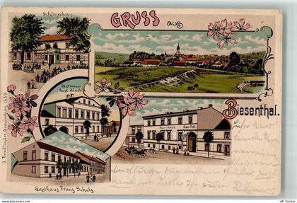 16359 O1296 Biesenthal b Bernau b Berlin 1904 Lithographie Gasthaus Schü... - 13638881
