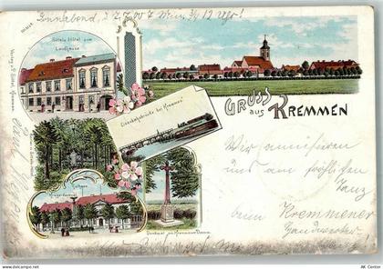 16766 O1423 Kremmen 1900 Gebrauchsspuren Lithographie Hotel zum Landhaus... - 13541132