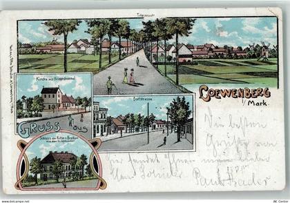 16775 O1431 Löwenberg b Gransee 1905 Gebrauchsspuren Kirche Kriegerdenkm... - 13606605