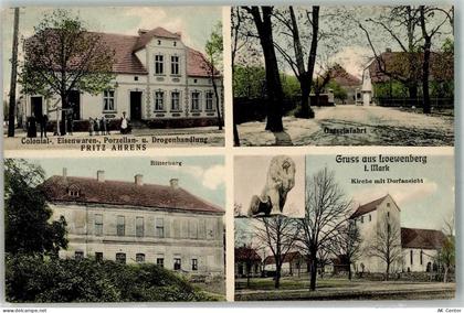 16775 O1431 Löwenberg b Gransee 1912 - Ritterburg Gutseinfahrt Kolonialw... - 13639614