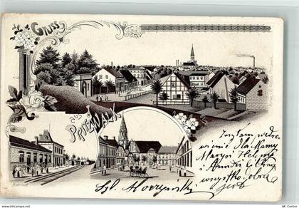 16928 O1920 Pritzwalk 1901 Lithographie Bahnhof Marktplatz - 13632541