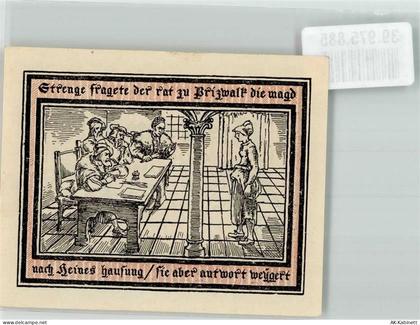 16928 O1920 Pritzwalk 1922 Notgeldschein Stadthauptkasse Platzanweisung ... - 39975885
