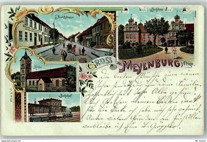 16945 O1922 Meyenburg , Prignitz 1899 Gebrauchsspuren Bahnhof Kirche Sch... - 13634912