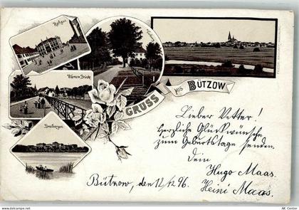 18246 O2620 Bützow 1896 Gebrauchsspuren Vorläufer Lithographie Rathaus D... - 13668616